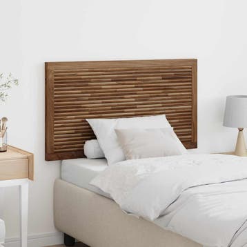 vidaXL Bed Hoofdbord Naturel Massief Teakhout, Verzenden, Nieuw, Bruin, Hout