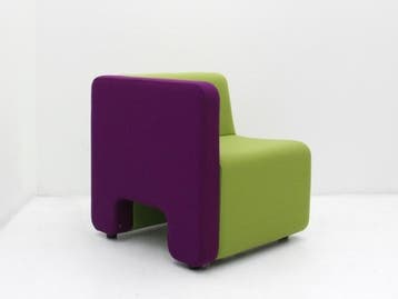 Fauteuil Ahrend Landscape - stof groen en paars - 4-poot, Werkplek, Ophalen of Verzenden, Gebruikt, Overige typen