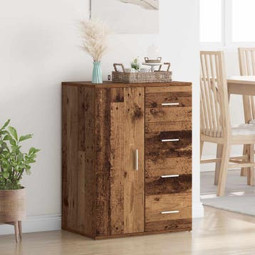 vidaXL Dressoir Oud Hout 59 x 39 x 80 cm Bewerkt hout, Verzenden, Nieuw, 50 tot 100 cm, 25 tot 50 cm