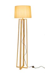 Staande Lamp Vierpoot Hout Beige Kap - Valott Ampua, Huis en Inrichting, Lampen | Vloerlampen, Ophalen of Verzenden, Nieuw, Hout