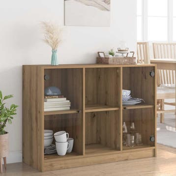vidaXL Dressoir 102x37x75,5 cm bewerkt hout artisanaal, Verzenden, Nieuw, Overige houtsoorten, Minder dan 50 cm