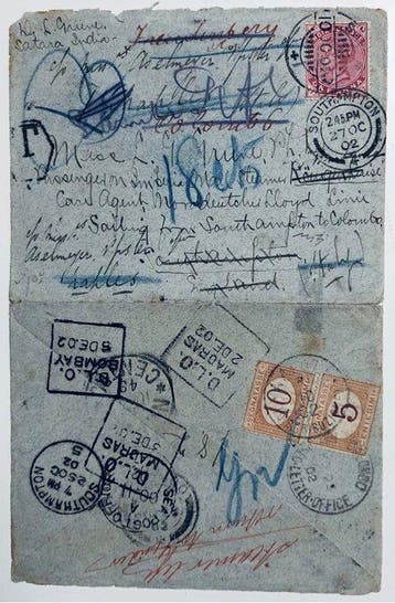 India 1900/1905 - India 1900 brief zeer zeldzaam, meerdere, Gestempeld