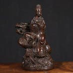 A rare antique brass statue of Guanyin Bodhisattva from a
