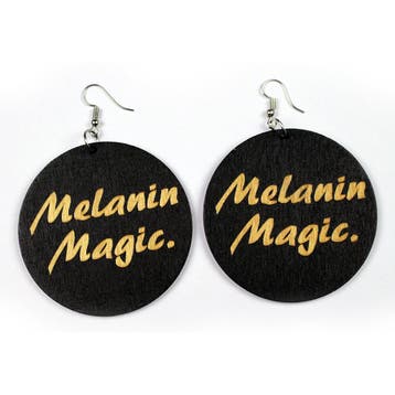 Black wooden African drop earrings | Melanin Magic, Ophalen of Verzenden, Nieuw