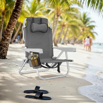 Aluminium strandstoel Coral, opvouwbaar met rugzakfunctie, Verzenden, Nieuw