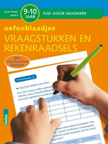 Oefenblaadjes Vraagstukken en rekenraadsels 9-10 jr / Tijd, Verzenden, Zo goed als nieuw, Kathleen Carlier