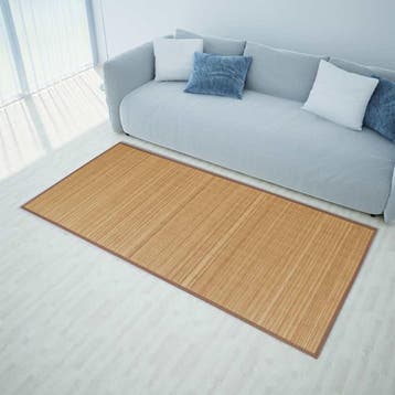 vidaXL Tapijt rechthoekig 120x180 cm bamboe bruin, Verzenden, Nieuw, Bruin