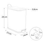 Witte Pedaalemmer 5L | Gepoedercoat Staal | Nieuw | Beperkt, Huis en Inrichting, Woonaccessoires | Prullenbakken, Overige materialen