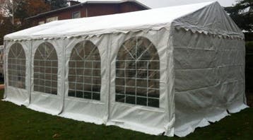 Premium Partytent PVC 5x8x2 mtr in Wit (5x8 meter), Verzenden, Nieuw, 2 meter of meer, Partytent