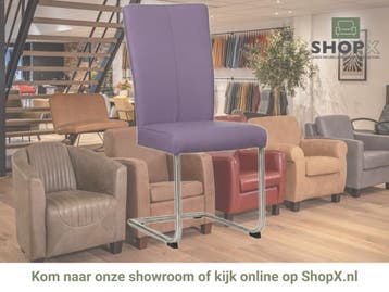 Leren eetkamerstoel Dry - Toledo Lila (lichtpaars) -, Huis en Inrichting, Stoelen, Overige kleuren, Nieuw, Leer, Ophalen of Verzenden