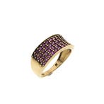 9 karaat ring met robijn, 18 tot 19, Gebruikt, Overige kleuren, Ophalen of Verzenden