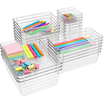 Ruhhy Lade-organizer 25-delig transparant met stapelbare..., Ophalen of Verzenden, Nieuw
