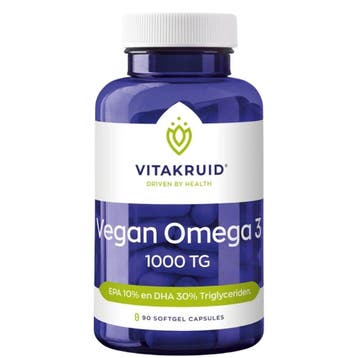 Vitakruid Vegan Omega-3 1000 TG Capsules 90pcs, Ophalen of Verzenden, Nieuw, Overige typen
