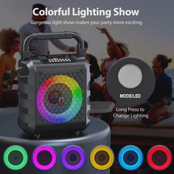 Draagbare Karaoke Speaker met Microfoon en LED Verlichting -, Verzenden, Nieuw