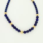 Halsketting - 14 karaat Geel goud Lapis lazuli, Sieraden, Tassen en Uiterlijk, Kettingen, Nieuw