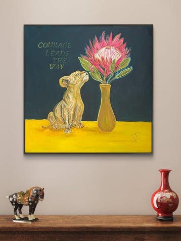 Luca Domiro - Born of Courage (Lion cub) - Original painting