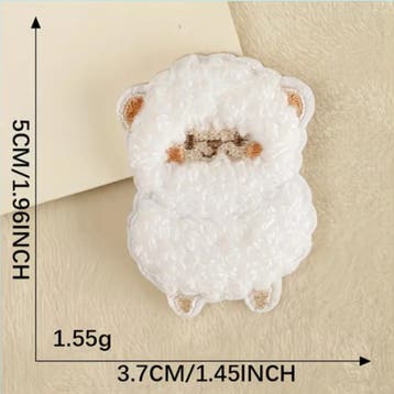Embleem - schaap - schaapje - 5 x 3.7 cm - applicatie - o..., Hobby en Vrije tijd, Kledingapplicaties en Hotfix, Ophalen of Verzenden
