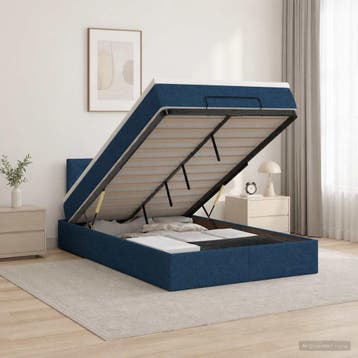 vidaXL Ottoman bed met matras met hoofdeinde Blauw 120 x 200, Verzenden, Nieuw, Twijfelaar, Blauw