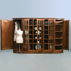Zeer brede Art Deco 5-deurs  kantoorkast met drie vitrines e, Ophalen of Verzenden