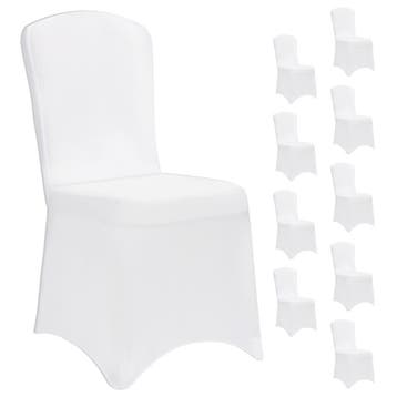 Stoelhoes set van 10 wit (Stoelhoezen, Tafels-Stoelen), Verzenden, Nieuw