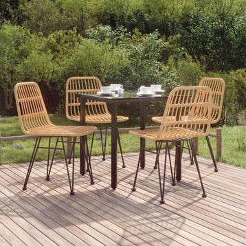 vidaXL 5-delige Tuinset poly rattan, Verzenden, Nieuw, 4 zitplaatsen, Tuinset