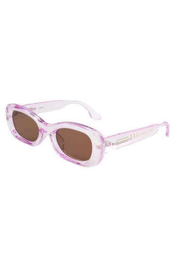 KIMU® Zonnebril Y2K Rond Cat Eye Lila Montuur Bruine Glazen, Ophalen of Verzenden, Nieuw, Bruin