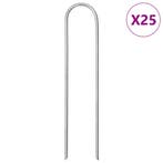 vidaXL Grondharingen 25 st U-vormig 15x3,5 cm gegalvaniseerd, Caravans en Kamperen, Verzenden, Nieuw