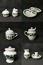 Meissen Set di foglie verdi - Tafelservies (9) - Porselein