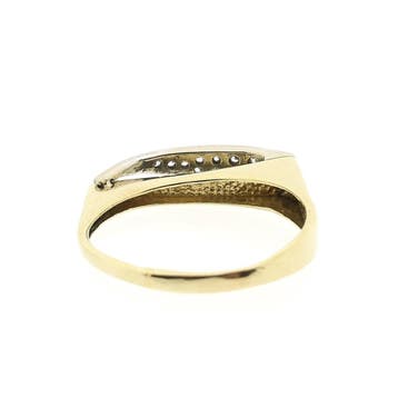 Assos bicolor gouden ring met zirconia, Gebruikt, Ophalen of Verzenden, 17 tot 18, Met edelsteen