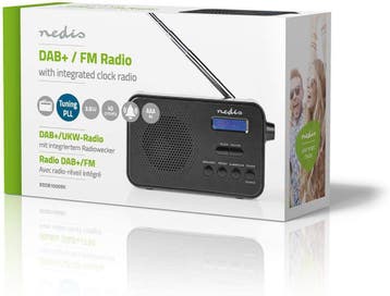 Nedis - DAB + radio - Draagbare uitvoering - DAB+ / FM - 1.3, Audio, Tv en Foto, Radio's, Verzenden, Zo goed als nieuw