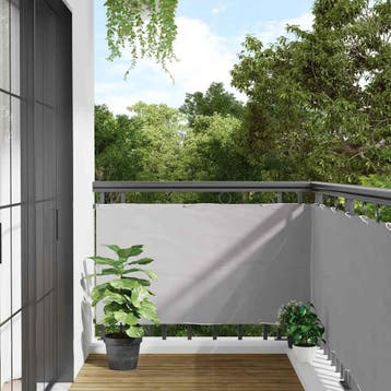 vidaXL Balkonscherm 400x120 cm PVC grijs, Tuin en Terras, Verzenden, Nieuw, Kunststof, Minder dan 1 meter
