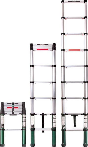 2dekans | VONROC Professionele Telescopische Ladder – 2.6m –, Ophalen of Verzenden, Zo goed als nieuw
