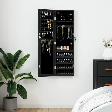 vidaXL Sieradenkast met spiegel wandgemonteerd 30x8,5x106 cm, Verzenden, Nieuw