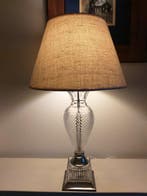 Tafellamp - Geslepen glas, verzilverd messing á - Lamp in, Nieuw