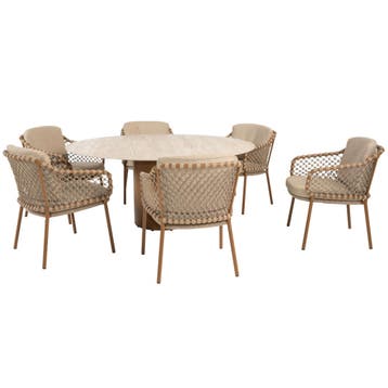 Colorado Martinique dining tuinset 160xH75 cm rond 7 delig, Ophalen of Verzenden, Nieuw