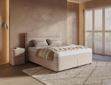 Opbergboxspring Horizon Sand/Beige - 180x200, Verzenden, Nieuw