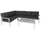 Mondial Living® Stanford Loungeset Wit, Tuin en Terras, Tuinsets en Loungesets, 6 zitplaatsen, Ophalen of Verzenden, Loungeset