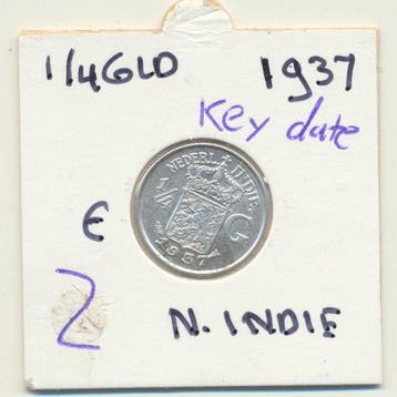 Nederlands-Indië. 1/4 Gulden 1937 (Zonder minimumprijs)