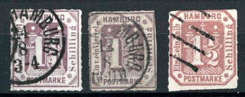 Hamburg 1866 - complete, gestempelde uitgave uit 1866 in, Postzegels en Munten, Postzegels | Europa | Duitsland, Gestempeld
