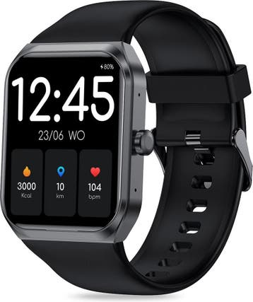 2dekans | FITAGE Smartwatch - Smartwatches - Stappenteller -, Ophalen of Verzenden, Zo goed als nieuw, Zwart, FITAGE
