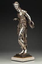 Adrien Étienne Gaudez - Beeldje - H. 45 cm - verzilverd