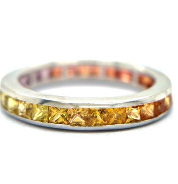 Ring - 14 karaat Witgoud - 2.28ct. tw. Saffier, Nieuw