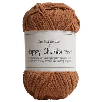 Go Handmade Happy Chunky Fine - 17856 Toffee - Chenille Ga, Ophalen of Verzenden, Nieuw