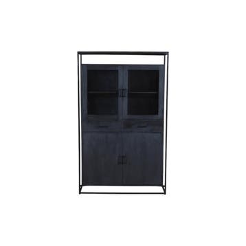 Vitrinekast Len mangohout zwart | Mokana Furniture, Huis en Inrichting, Ophalen of Verzenden, Nieuw