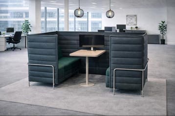 Vitra Alcove Cabin Highback, dubbele 2-zitter, groen, Overige plaatsen, Ophalen of Verzenden, Gebruikt, Tafel
