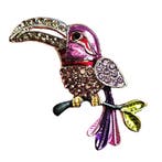 Fako Bijoux - Broche - Vogel - Toekan - 40x44mm – Paars, Verzenden, Nieuw