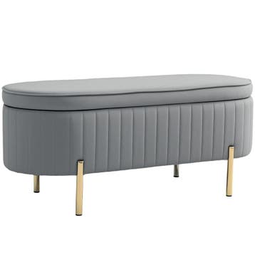 Zitbank Met Klapdeksel En Opbergruimte, Stoffen Bekleding, H, Verzenden, Nieuw
