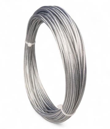 Staalkabel haspel Pvc 10 meter 1-2mm, Verzenden, Nieuw