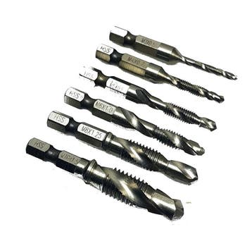 Boor tap en verzinkbit set 6-delig | HSS | M3-M10 combi bit, Ophalen of Verzenden, Nieuw