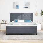 vidaXL Boxspringbed met matras Donkergrijs 180 x 200 cm, Huis en Inrichting, Slaapkamer | Bedden, Verzenden, Nieuw, Grijs, Stof